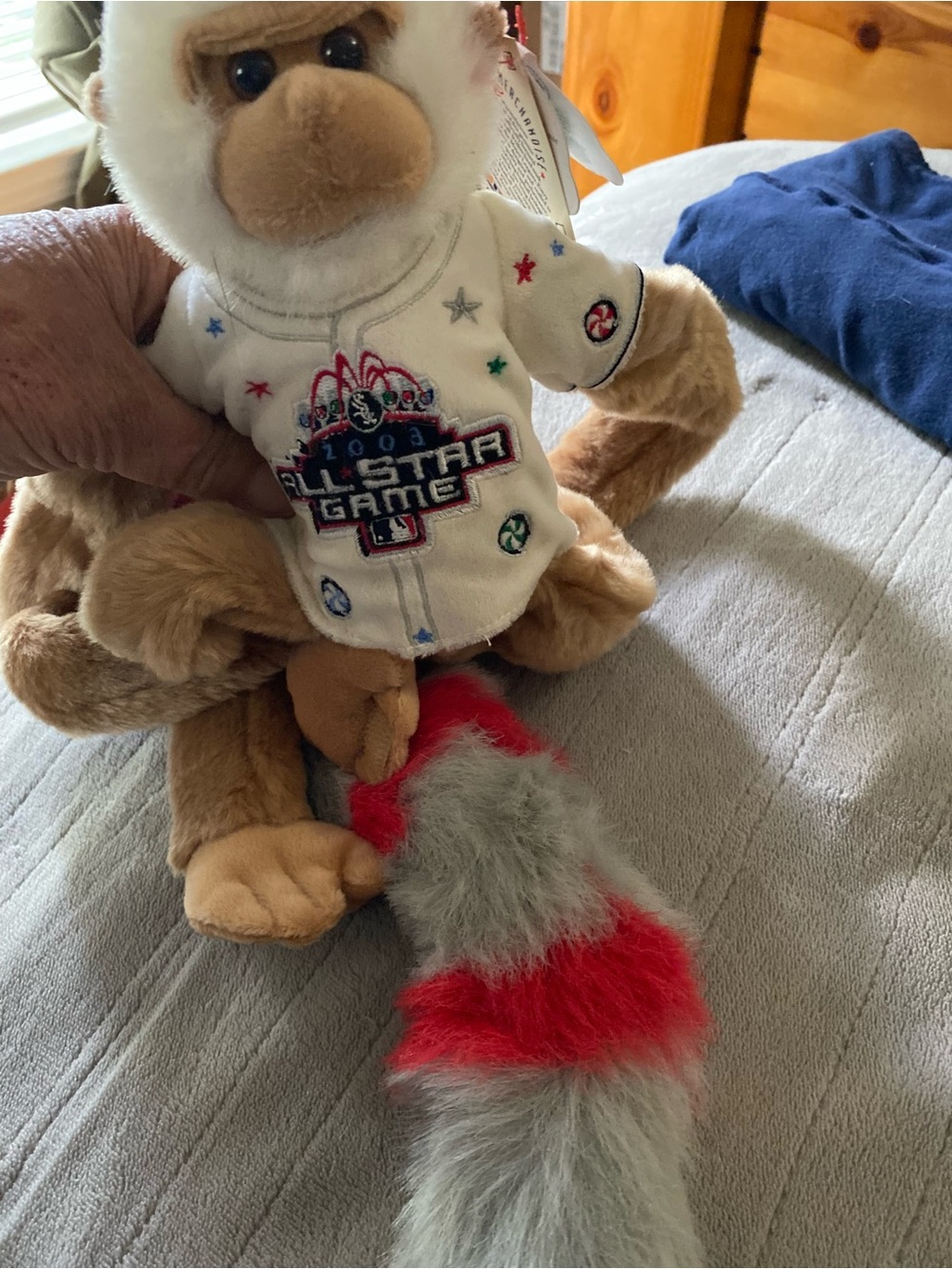 Genuine Merchandise Tan Plush Monkey in White All-Star Jersey. 2003